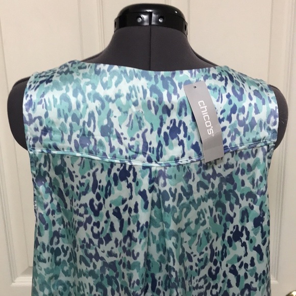 NWT Chico’s Coastal Animal Satin Tank - Picture 10 of 14